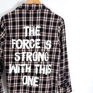Star Wars x Cakeworthy The Force is Strong Plaid Flannel Shirt Womens S P